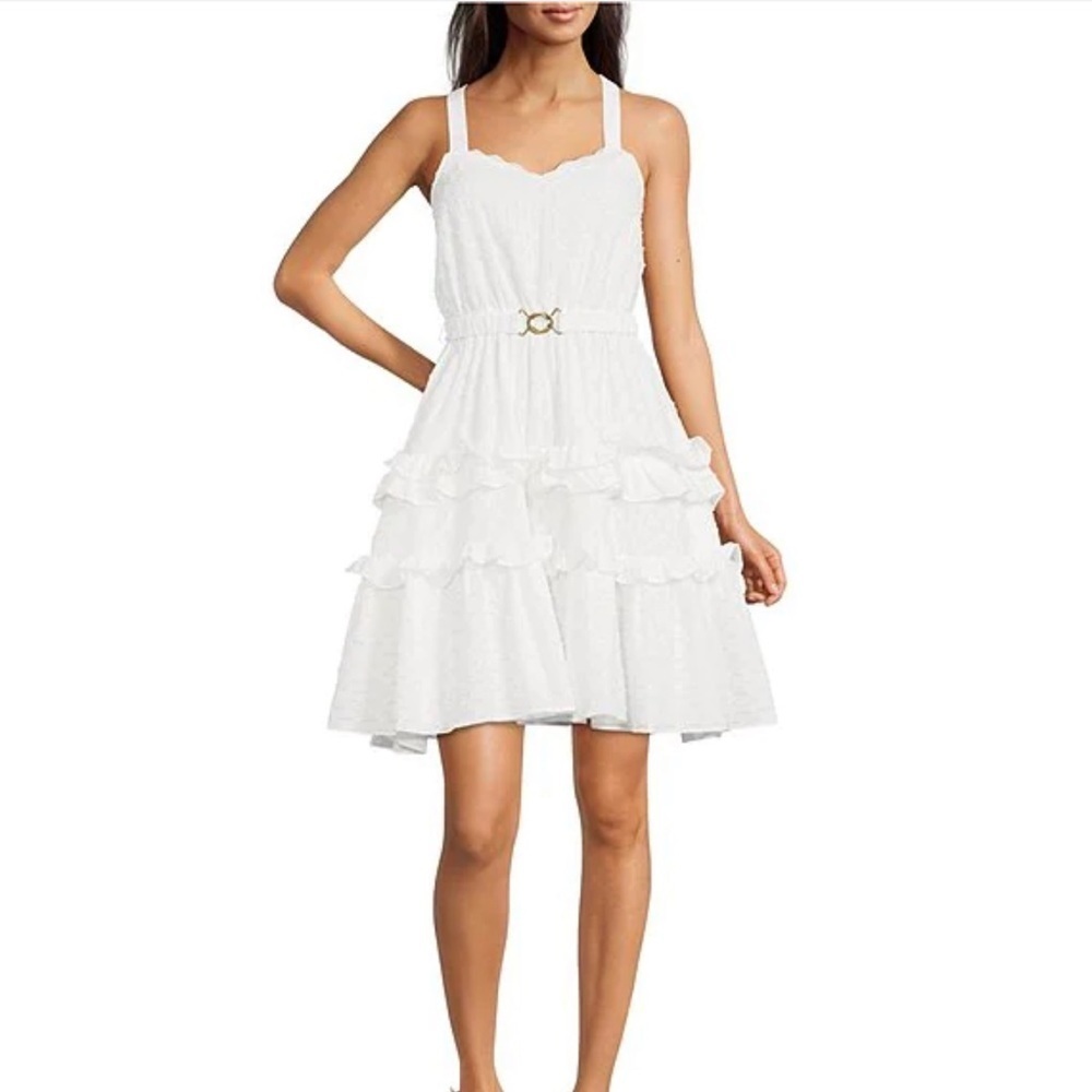 LDT Celia tiered ruffle dress size 14 NWT